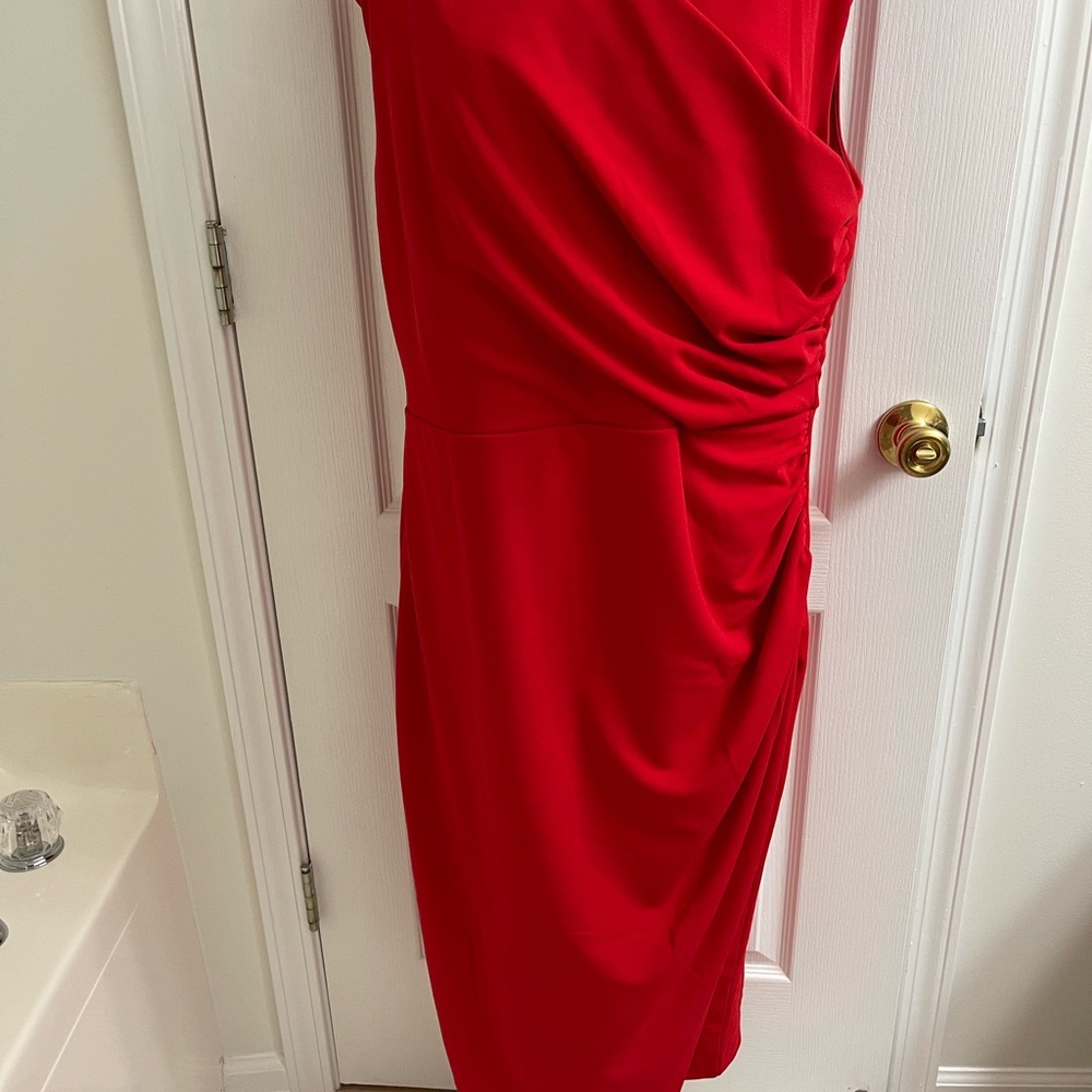 Alexia Admor Yoon Cap Sleeve Draped Sheath Dress